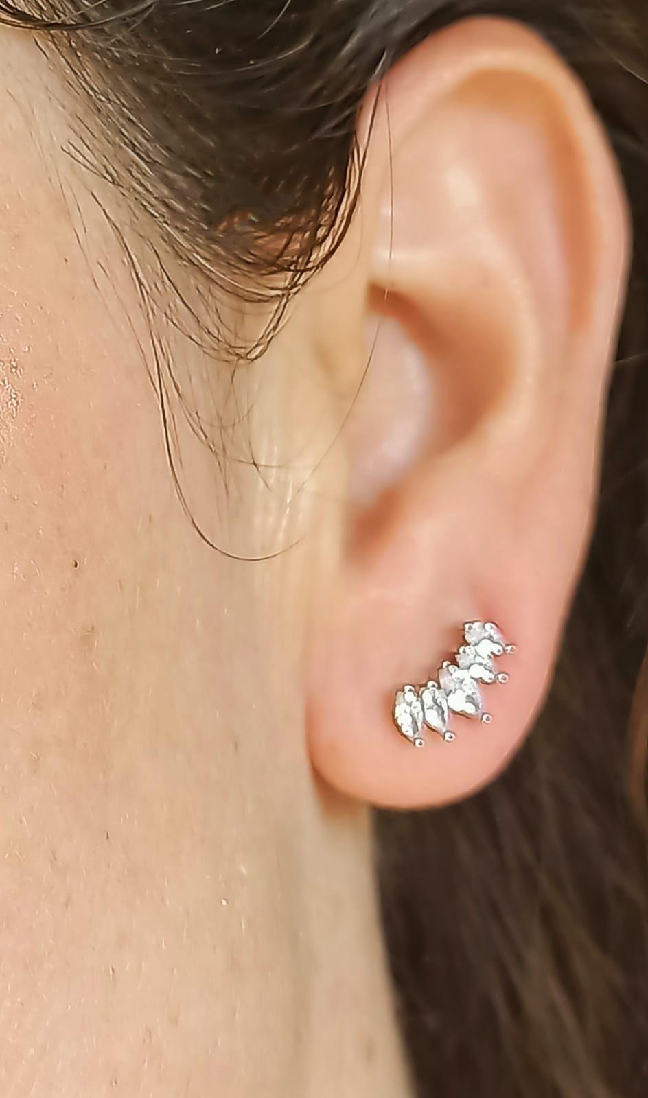 Aros Piercing Punto De Luz Helix Flat Zirconia Hipoalergenico-2