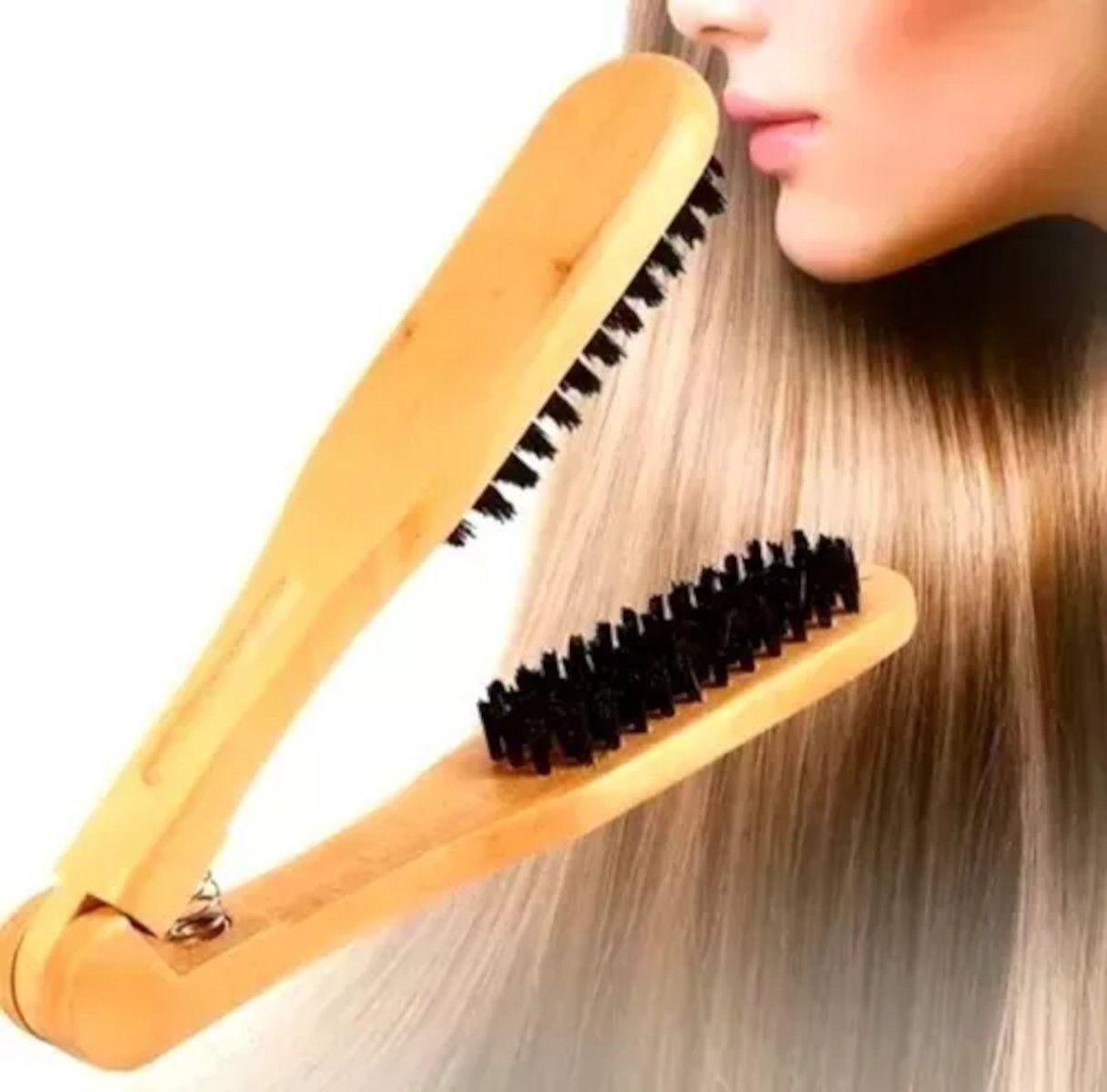 Cepillo Para Alisado y Planchado de Cabello Antiestático-2