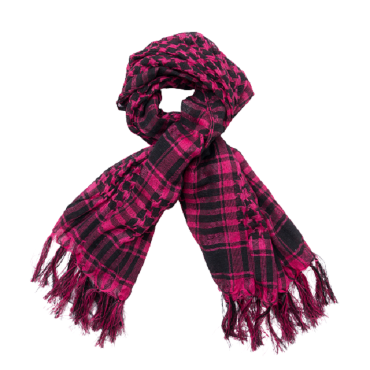  Bufanda Pañuelo a Cuadros Bicolor, Fucsia Negro.-0