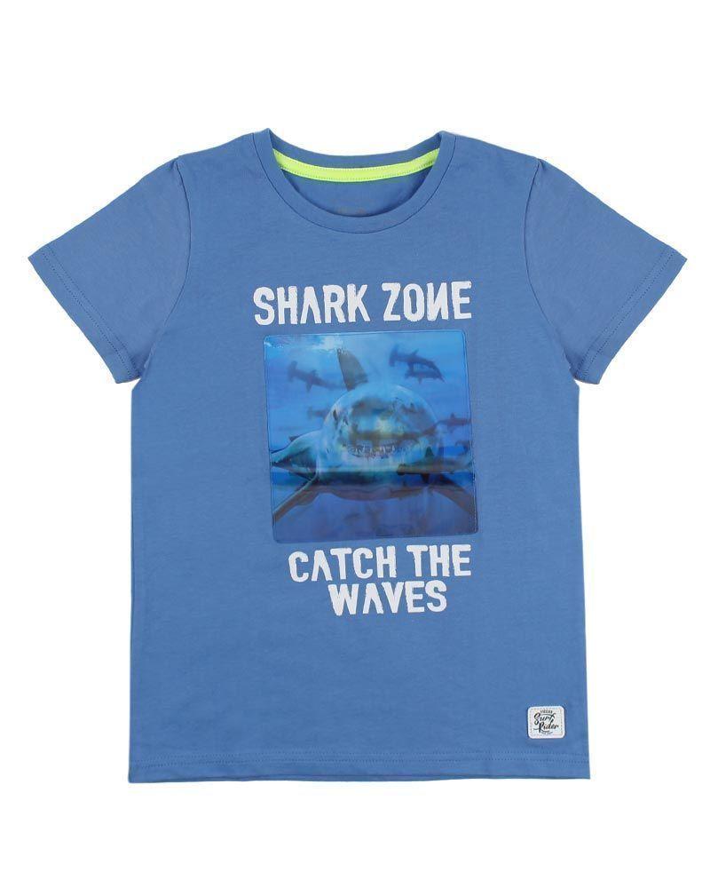 Polera Kids Niño Holograma Shark Ficcus-0