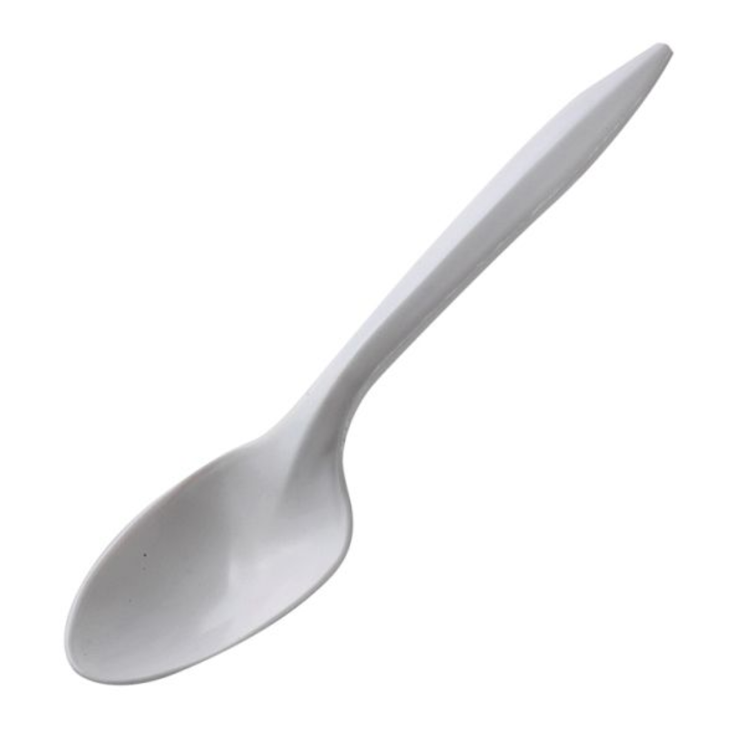 Cuchara Plastica Desechable Blanca 100 unidades -1