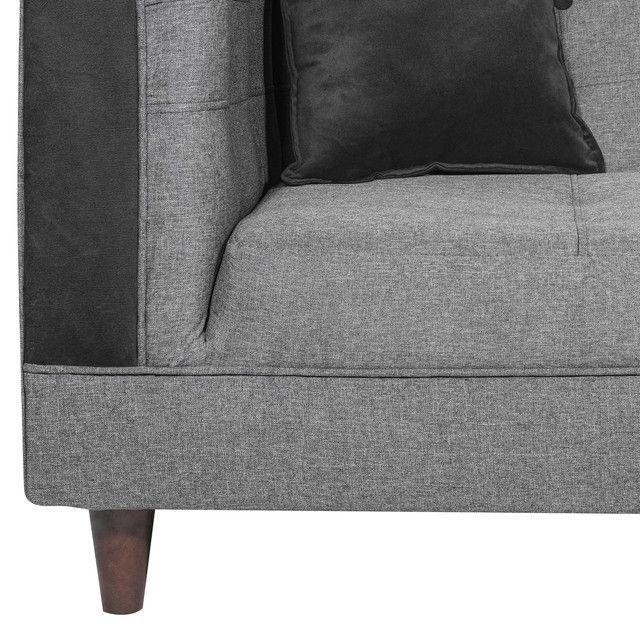 Living Santa Monica 3 Cuerpos + 2 Pouf Gris-4
