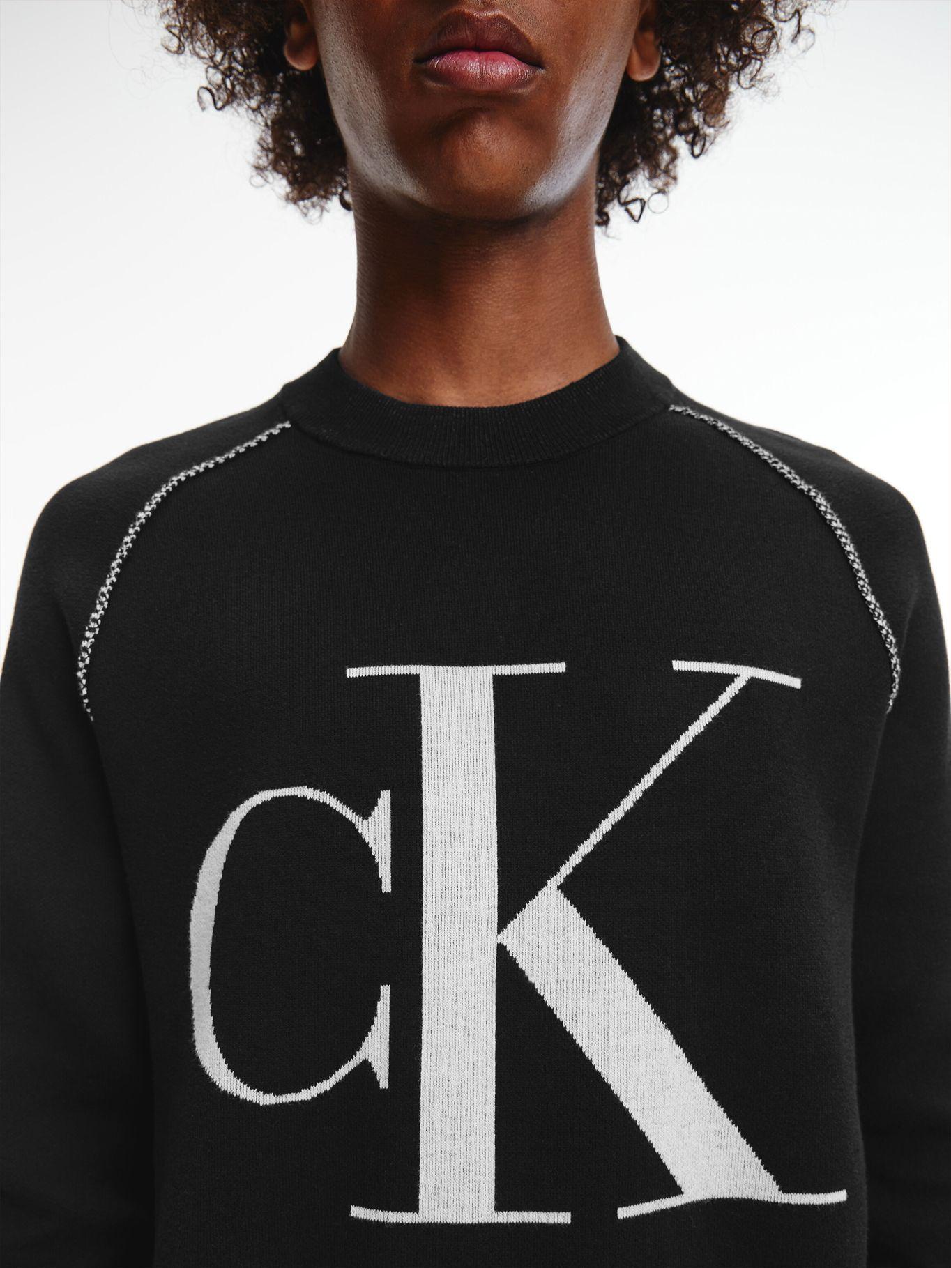 Suéter Outline Logo Negro Calvin Klein Hombre-2