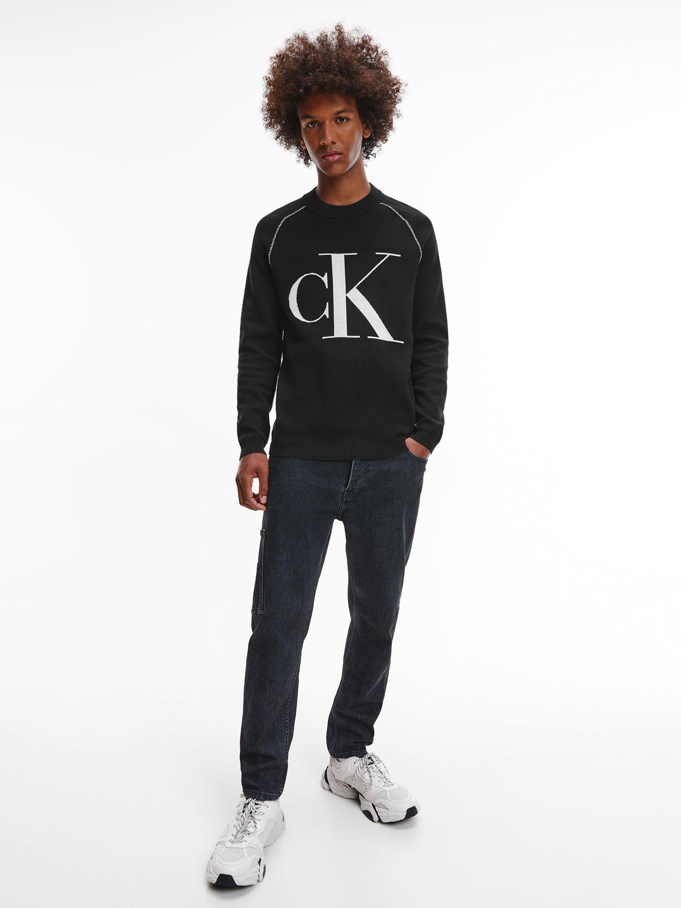 Suéter Outline Logo Negro Calvin Klein Hombre-0