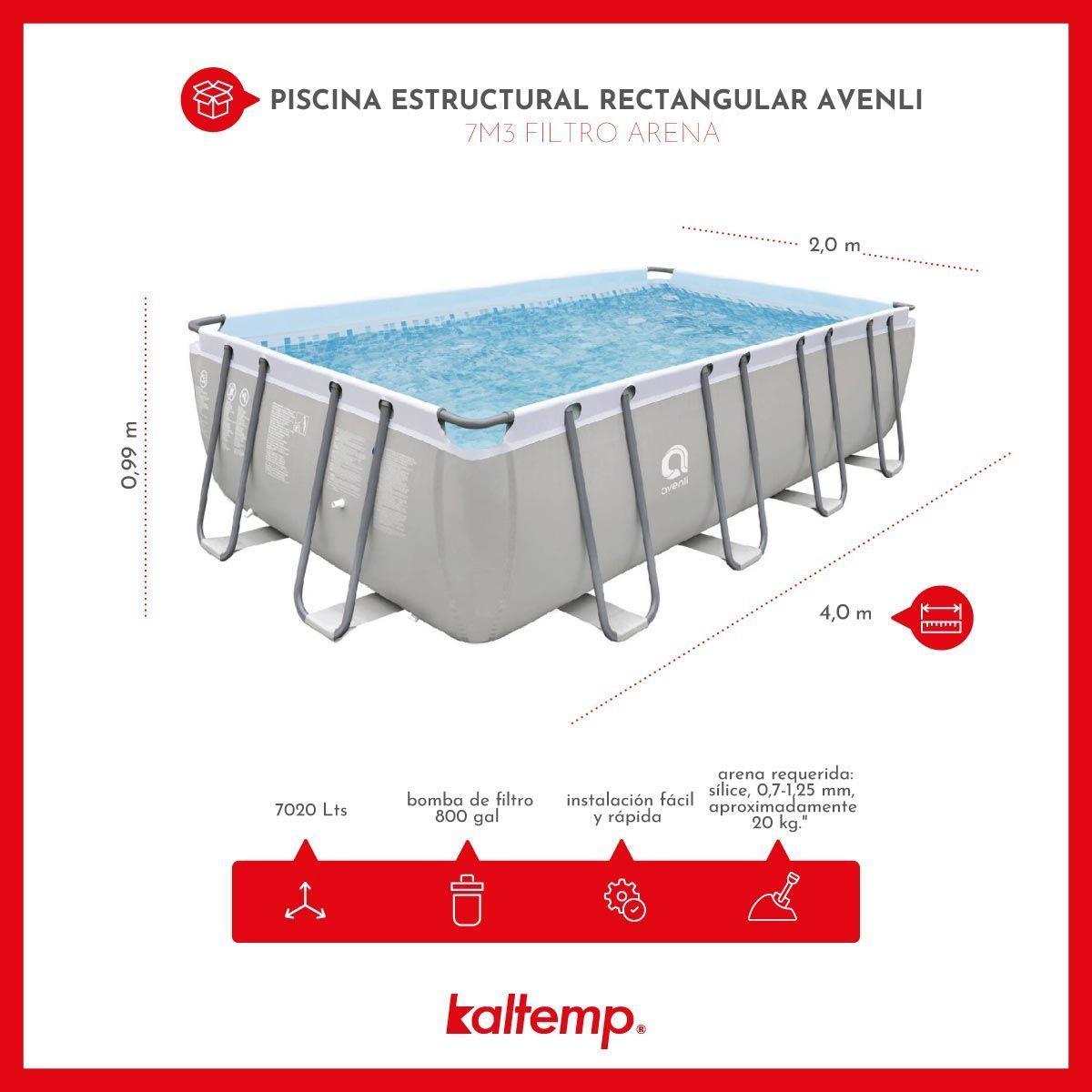 Piscina Estructural Avenli Rectangular 4m x 2m x 99 cm 7 m3-3