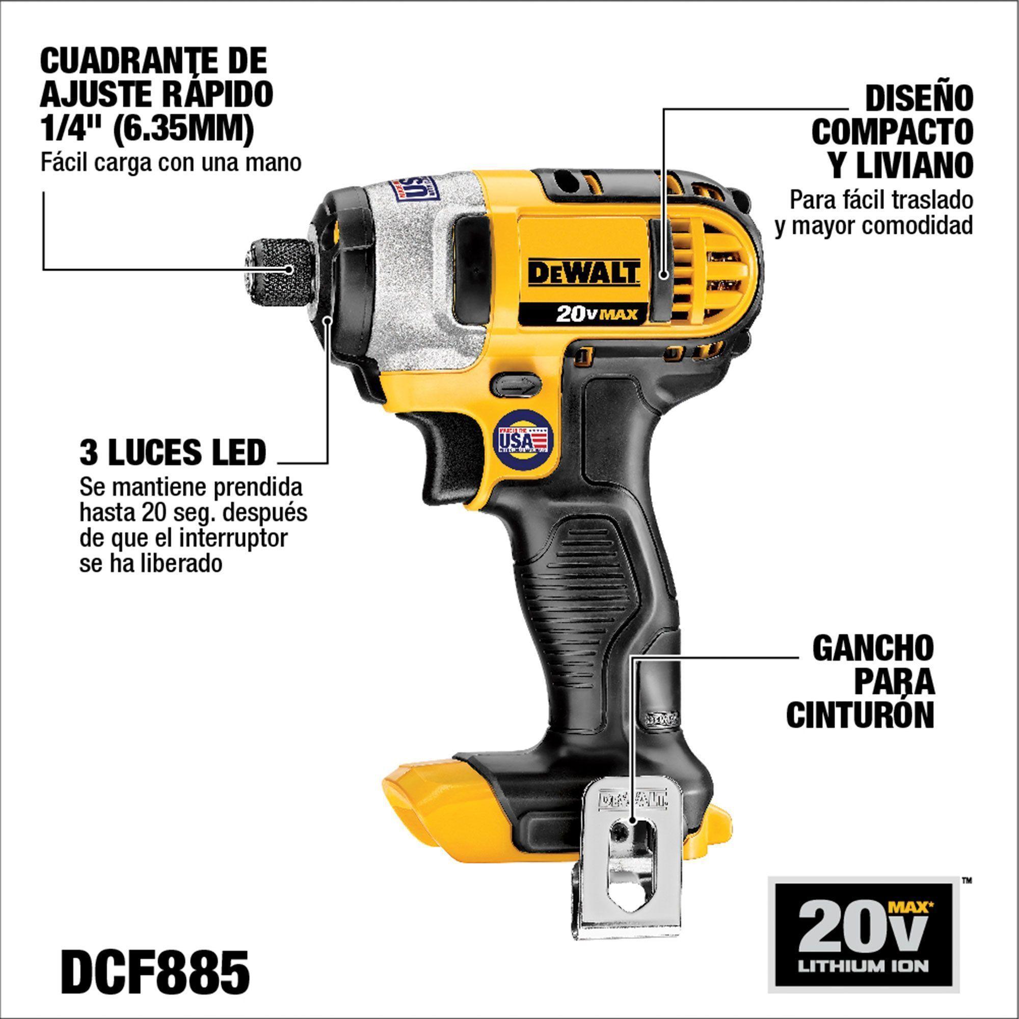 Taladro Perc + Atornillador20v +2bat Dewalt Dcd796d2-dcf885b-4