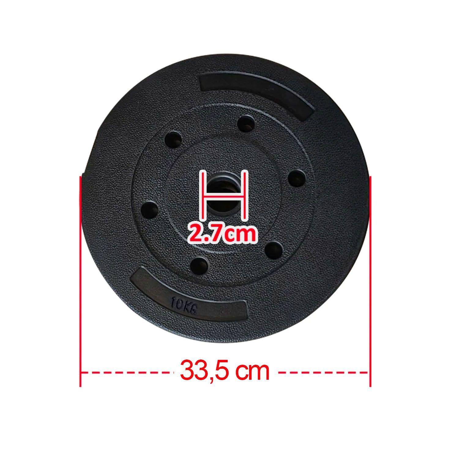 Disco Preolímpico de Cemento 10 kg para Pesas-2