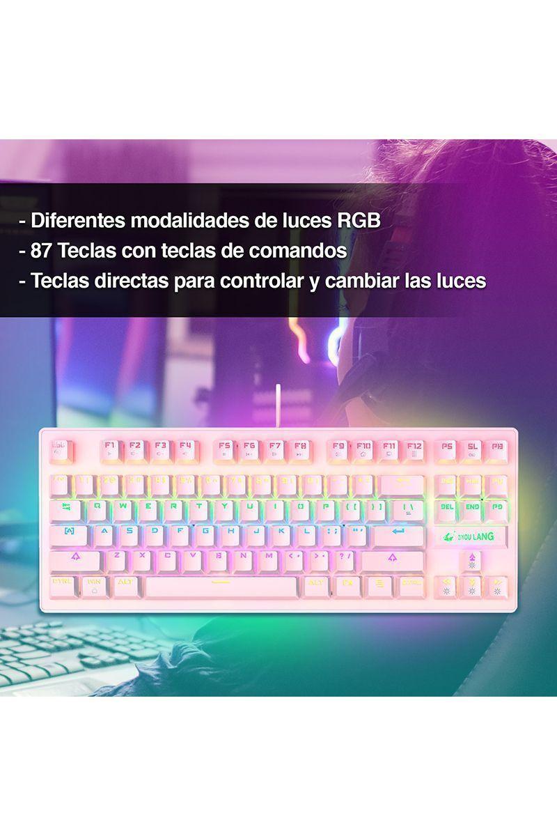 Teclado Mecánico Blue Switch K2 Rosado-5