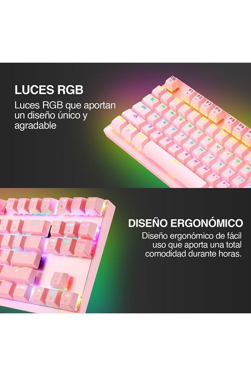 Teclado Mecánico Blue Switch K2 Rosado-4
