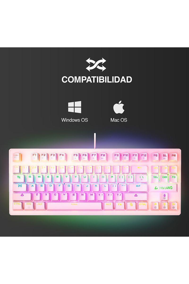 Teclado Mecánico Blue Switch K2 Rosado-3