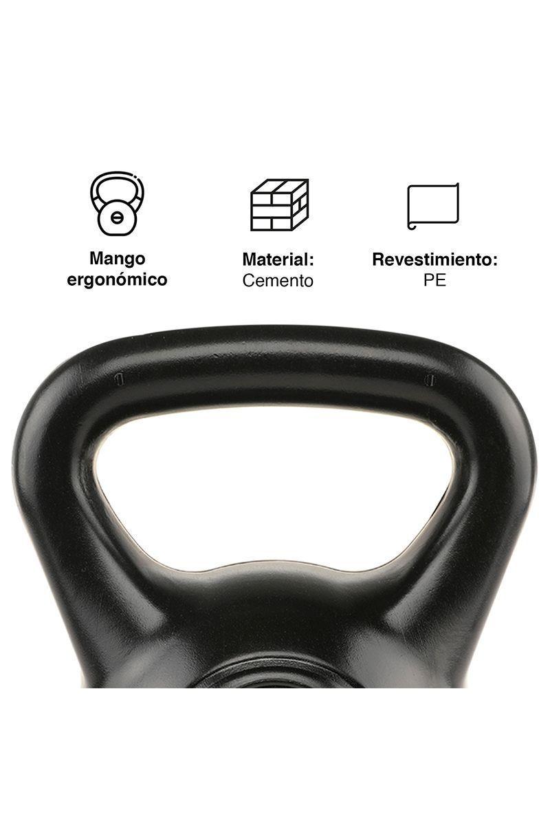 Kettlebell Mancuerna Pesa Rusa Cemento 10 Kg Negro-4