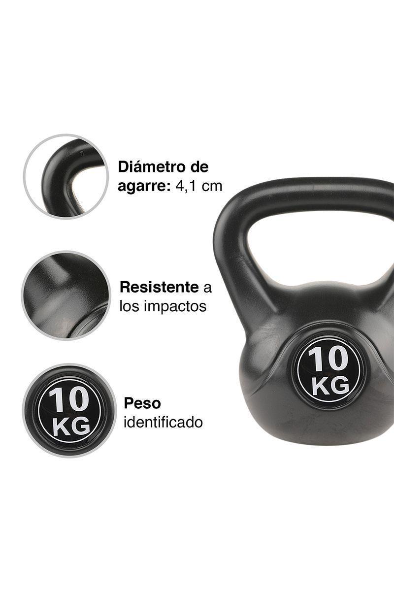 Kettlebell Mancuerna Pesa Rusa Cemento 10 Kg Negro-3