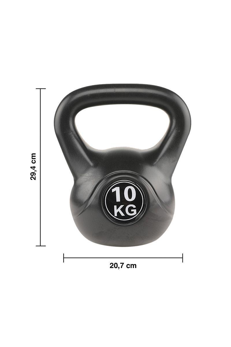 Kettlebell Mancuerna Pesa Rusa Cemento 10 Kg Negro-2