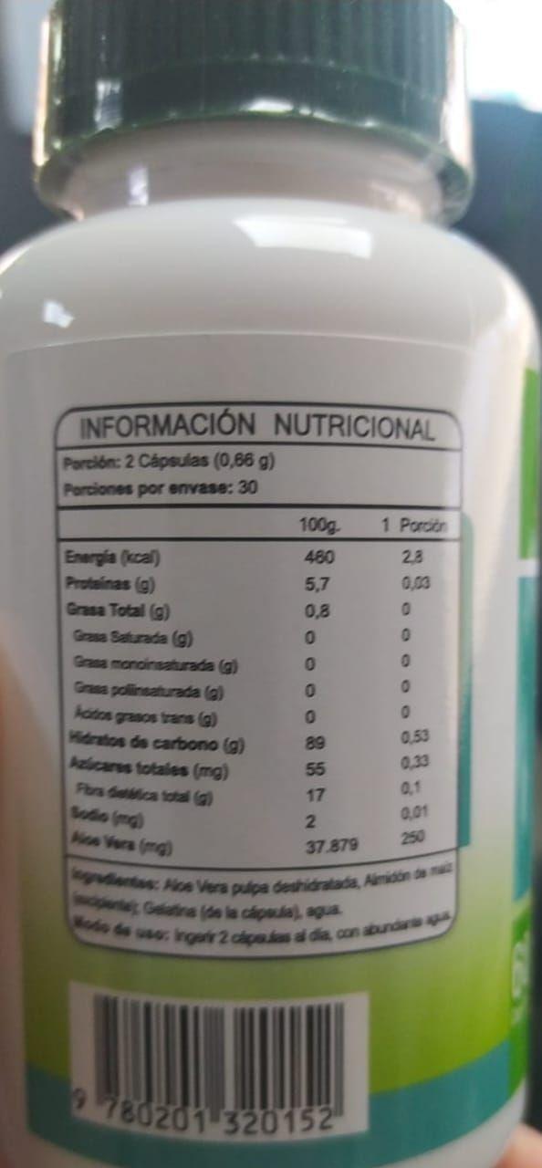 Aloe Vera - 250mg - 60 Capsulas - FNL-1