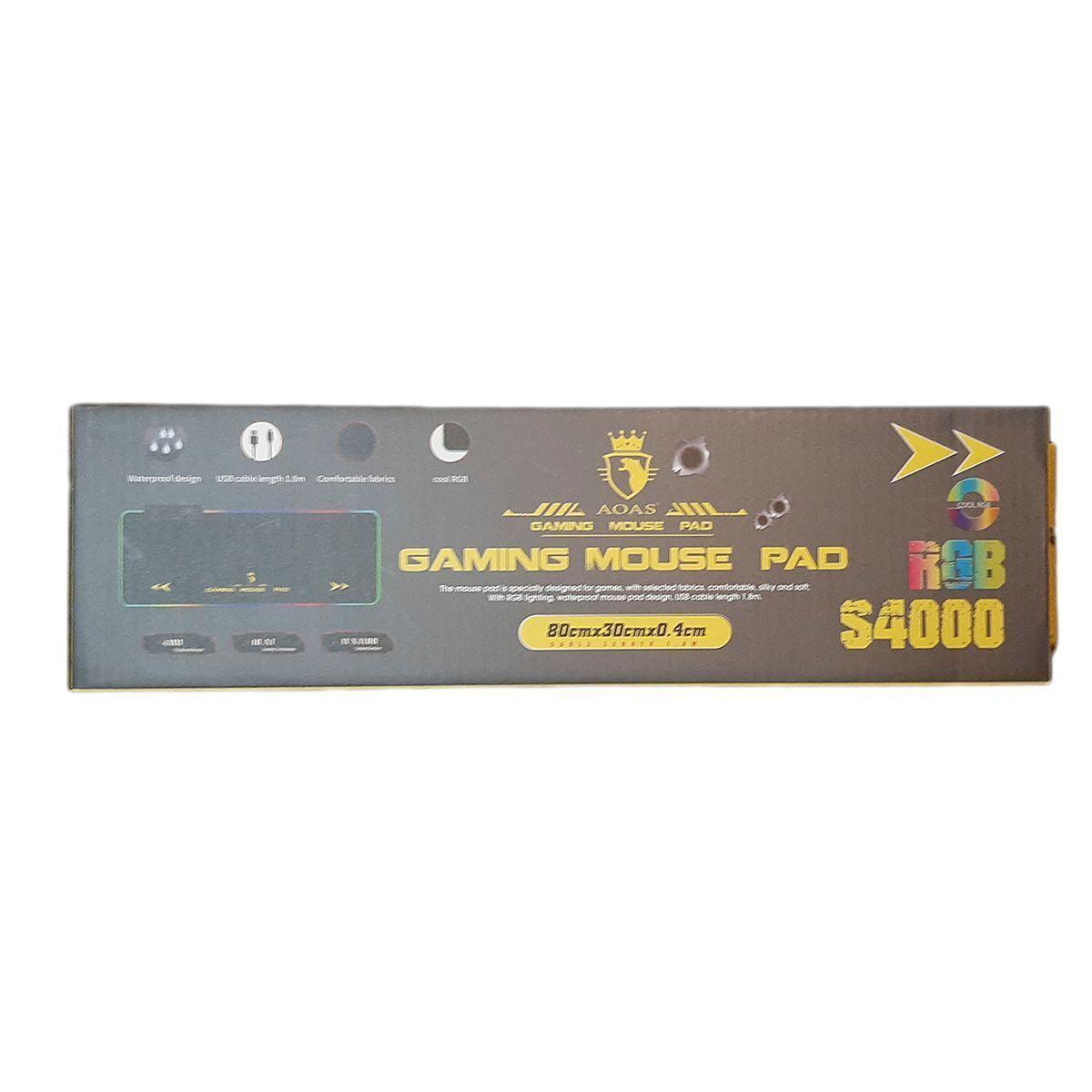 Mouse Pad Gamer Rgb Xl Aoas S4000 Waterproof 80x30cm 4mm Usb-4