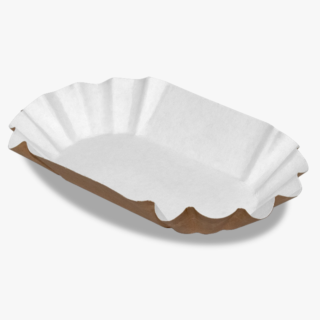 Bandeja Canasto N° 1 100 unidades / Plato Carton Salchipapa-0