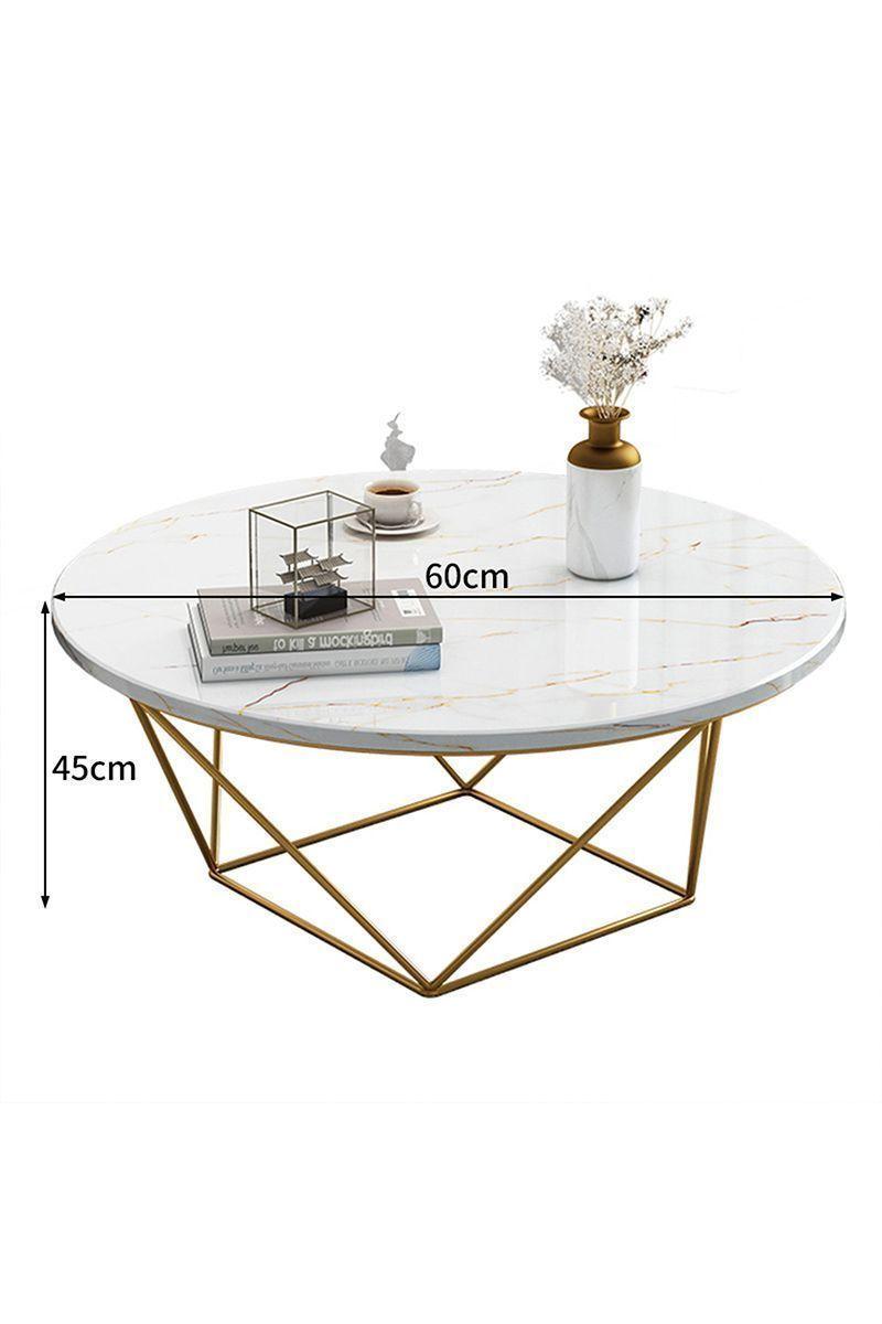 Mesa de Centro con Base Geométrica Blanco-2