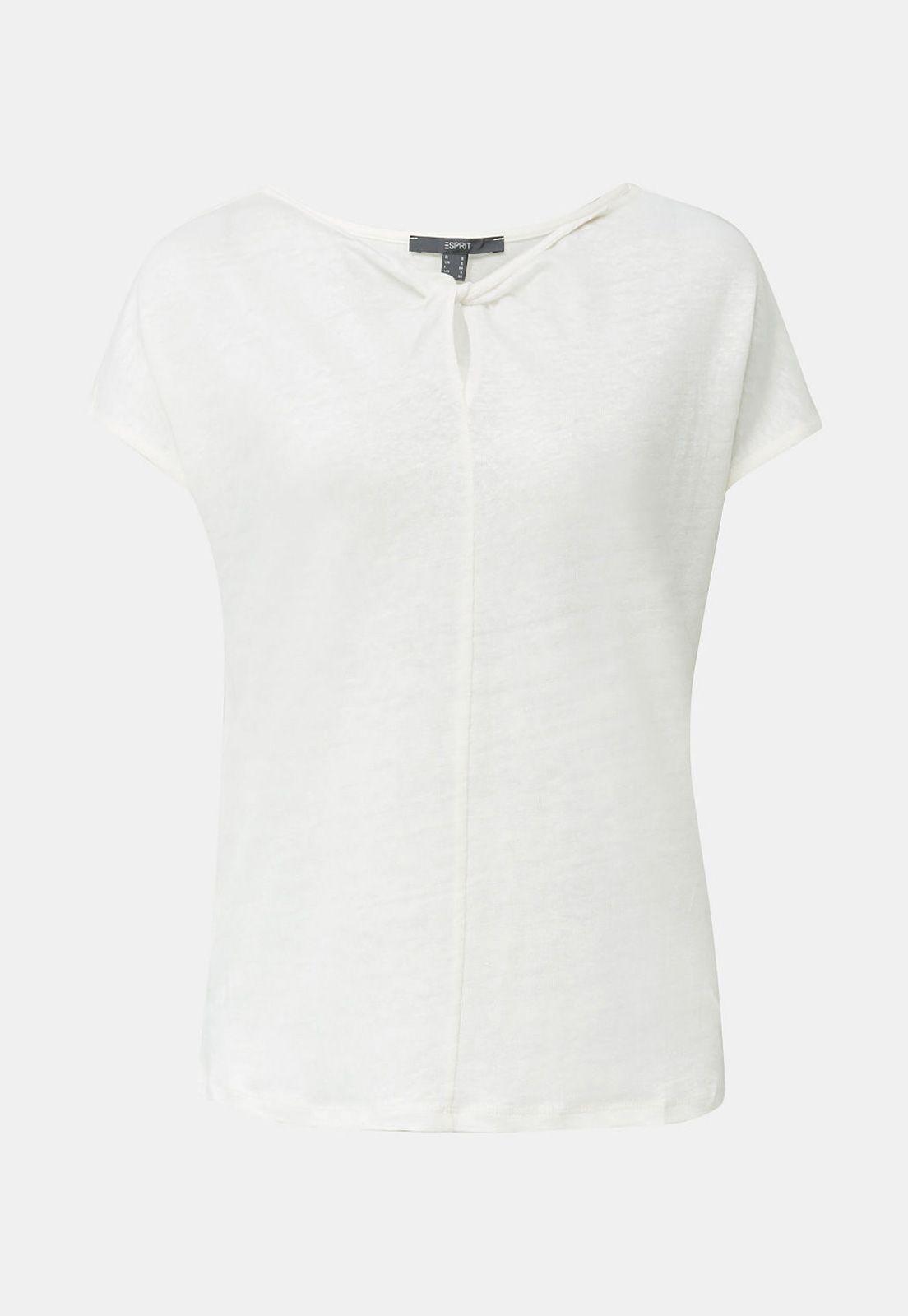 En lino: Polera drapeada-3