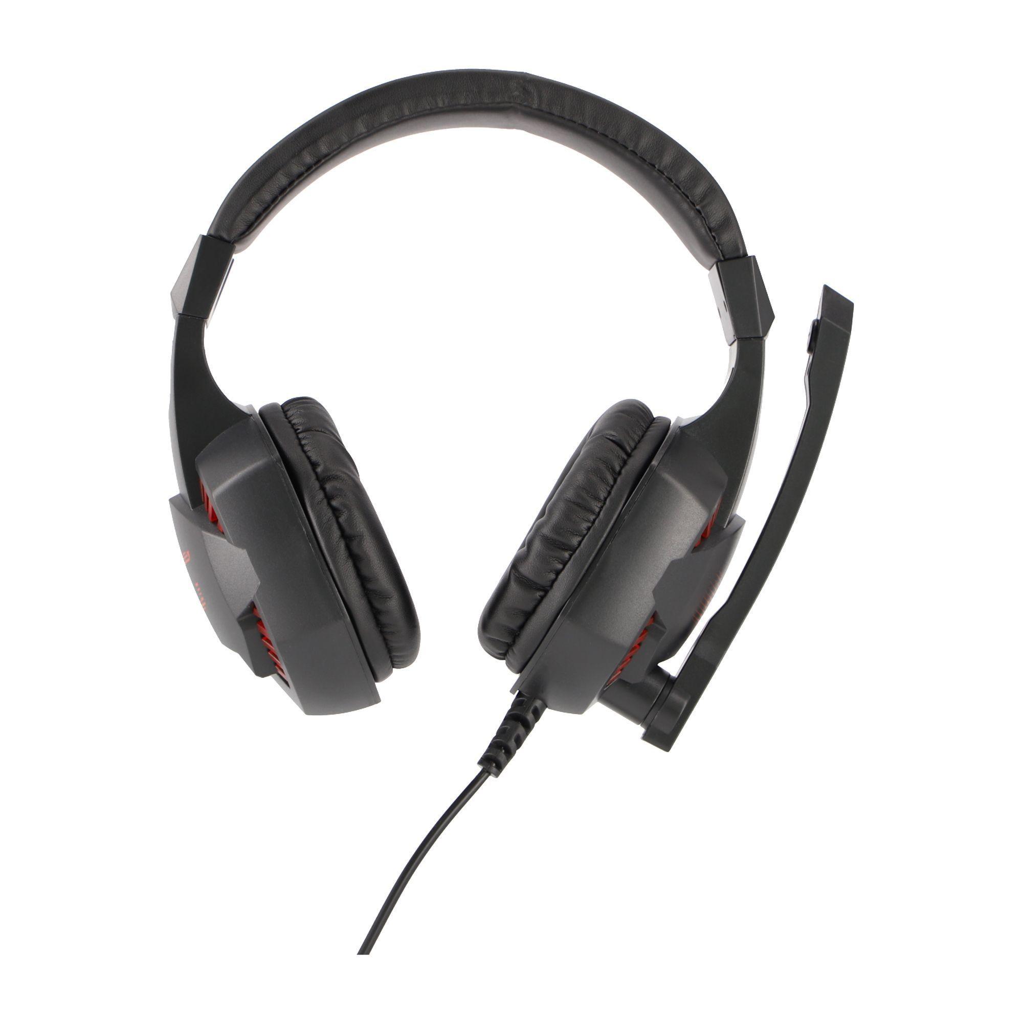 Audífono con Micrófono Gamer G4U, con luz roja USB  -3