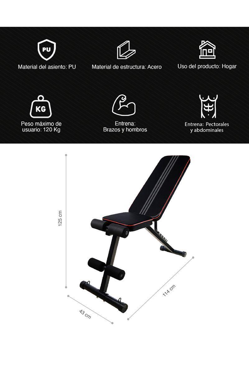 Banco Multifuncional Plegable Reclinable Negro-2