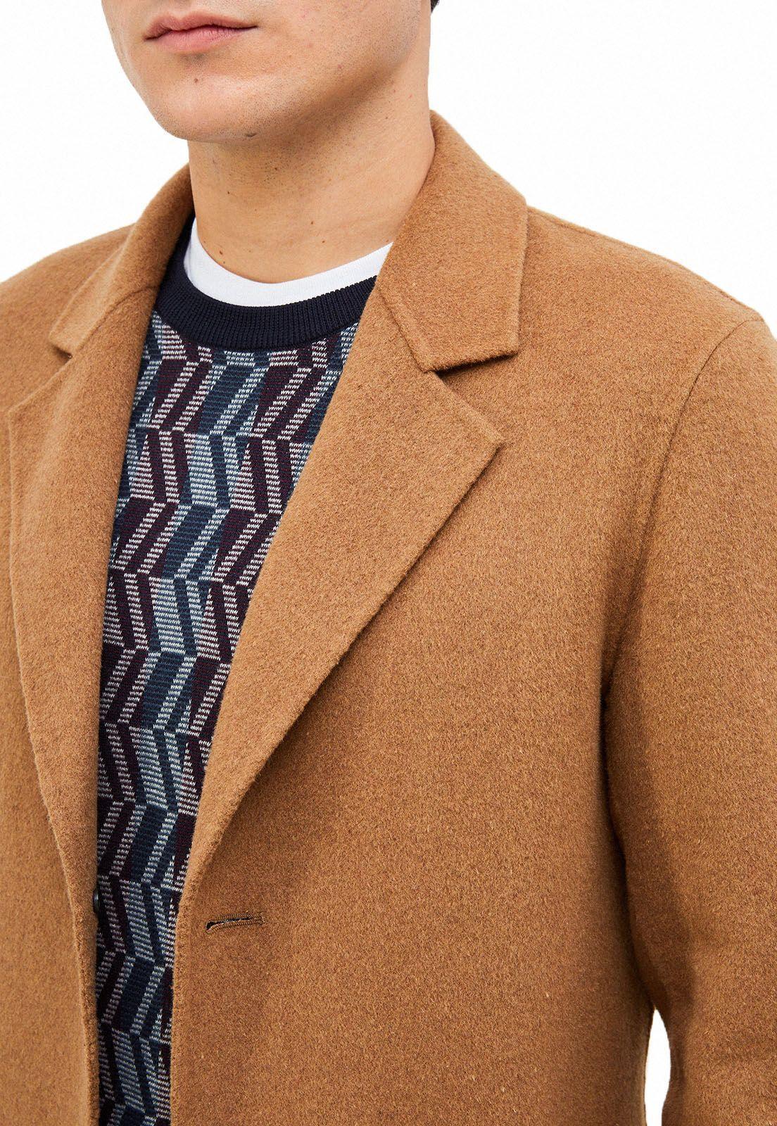 Abrigo Liso Lana Camel-1