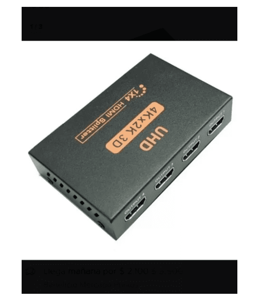 Splitter Hdmi 1x4 Activo Amplificador De Señal Full Hd 3d-1