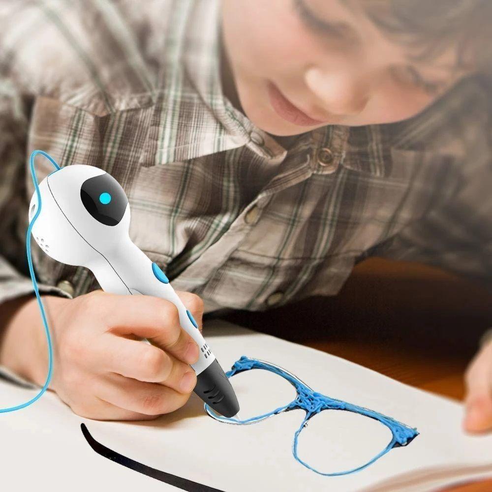 Lápiz de impresión 3D Robot SM-04 con 54 mts de Filamentos - blanco-5