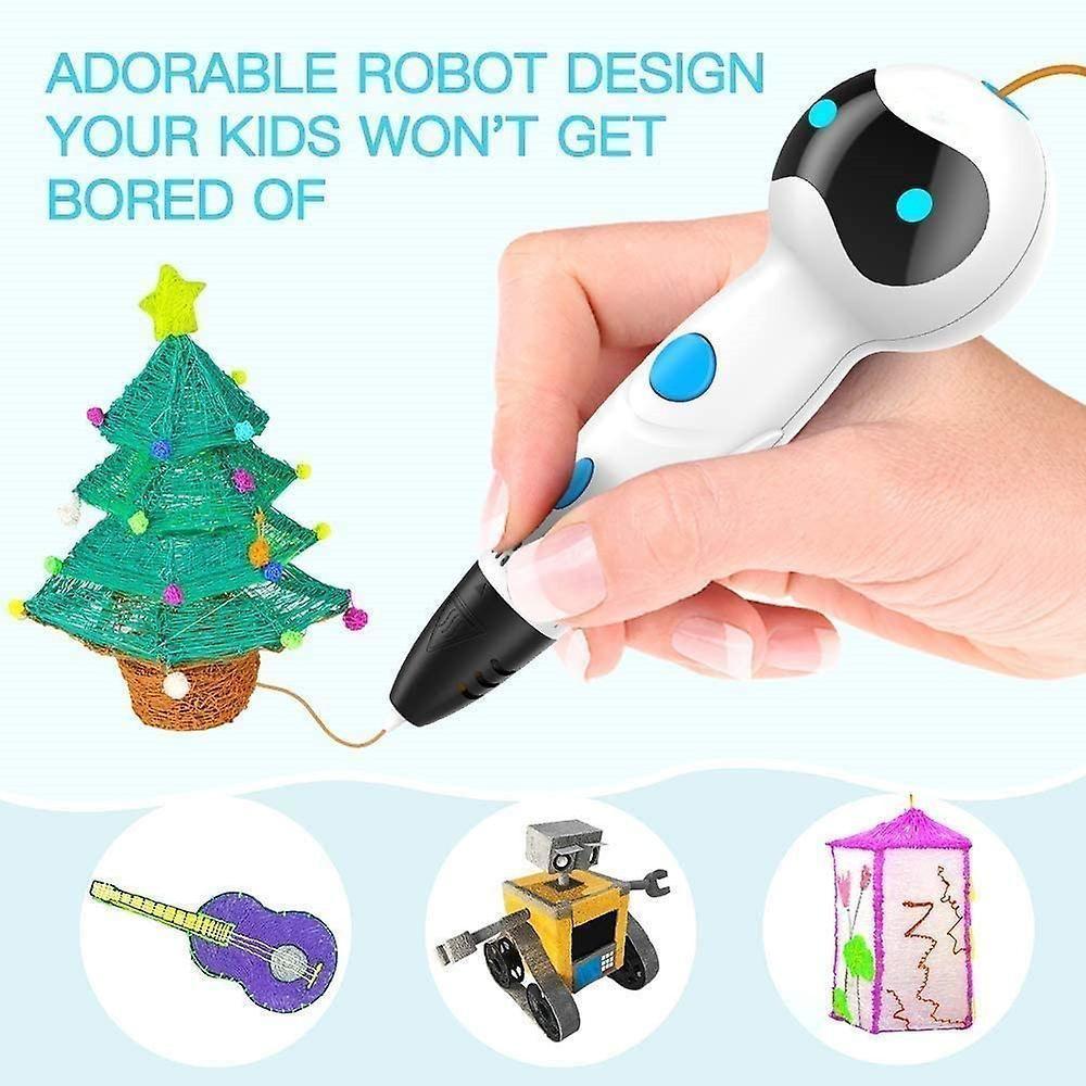 Lápiz de impresión 3D Robot SM-04 con 54 mts de Filamentos - blanco-7