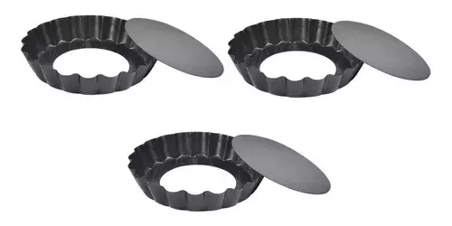 Pack X3 Moldes Tartaleta Desmontable Tarta Individual 8,5cm-0