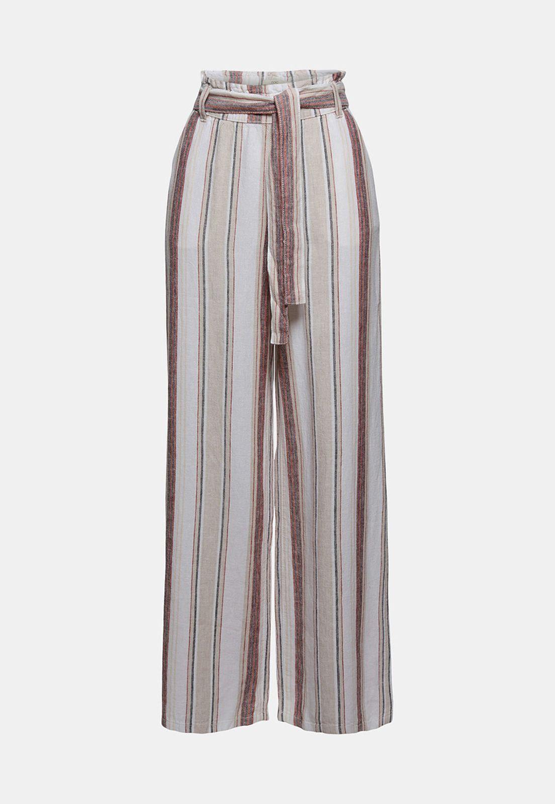 Pantalon Mujer Lino Rayado Esprit-3