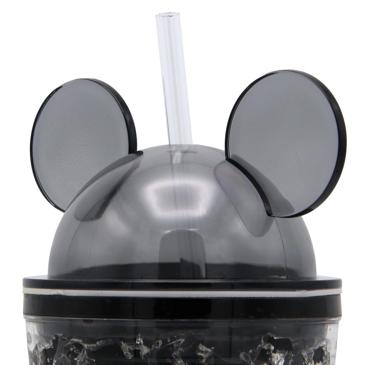 Vaso Negro Con Bombilla Diseño Minnie / Mickey Con Orejas -3