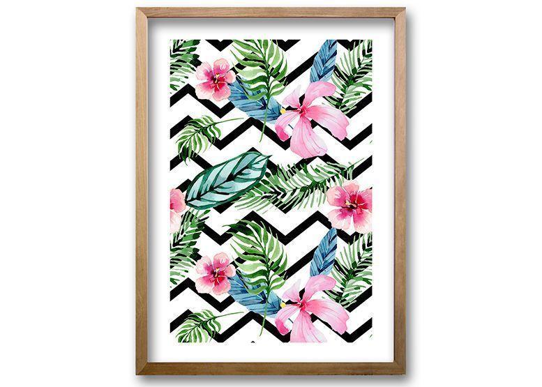Cuadro 70x50 cm ilustración Patron floral-0