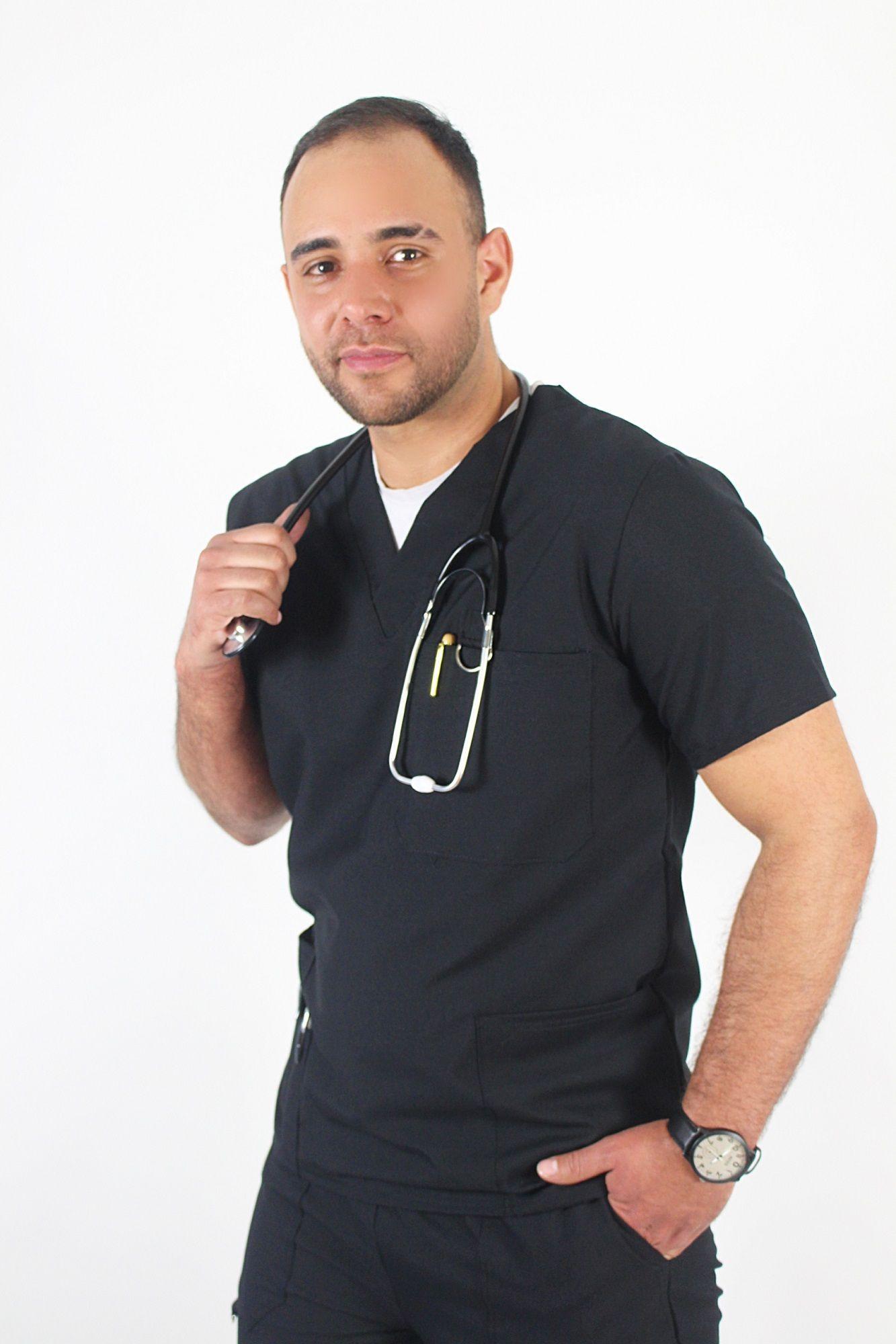 Polera Clínica Antibacterial y Antifluidos Negro-0