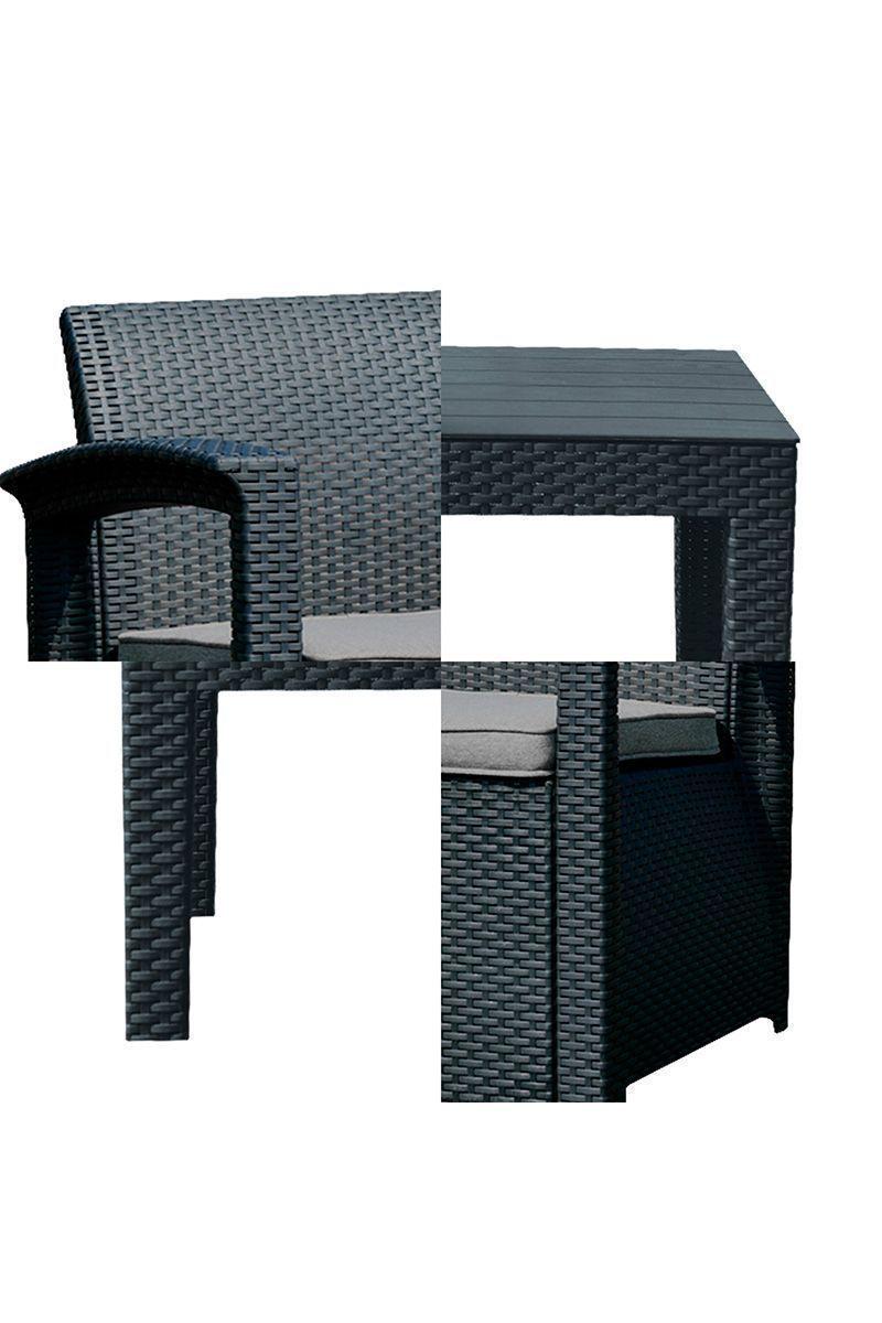 Juego de Terraza 3 Piezas 69x60x75,3cm Café-5