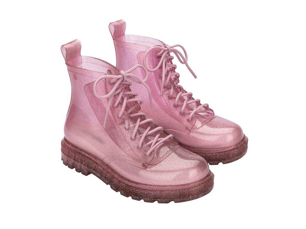 Botin Infantil Coturno Rosa Glitter Mini Melissa-3