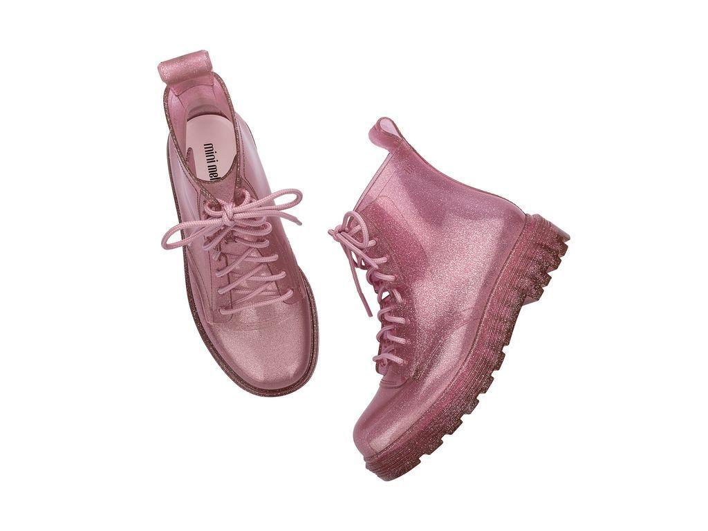 Botin Infantil Coturno Rosa Glitter Mini Melissa-4