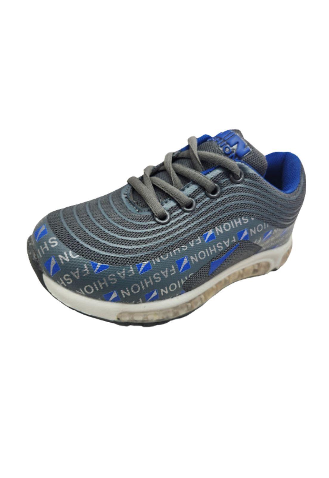 Zapatilla Escolar Niño Gris Deportiva-0
