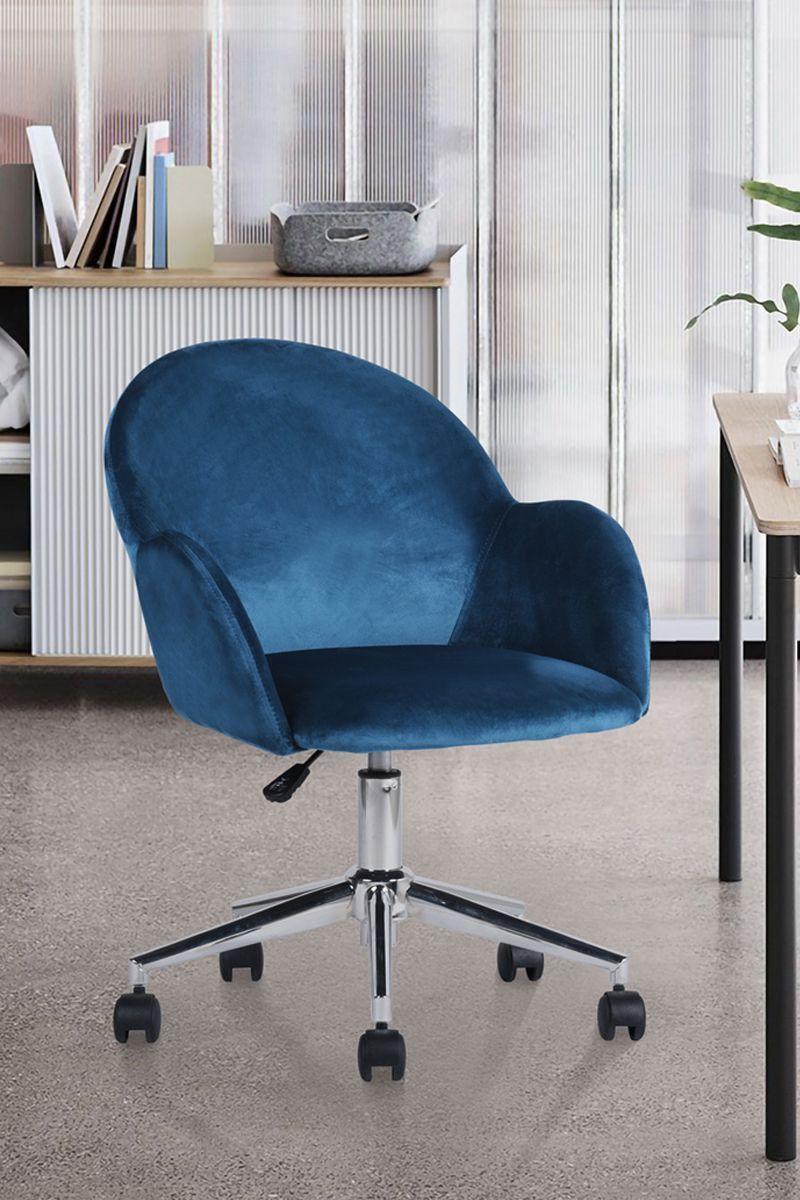 Silla Chiozza Oficina Terciopelo Azul-5