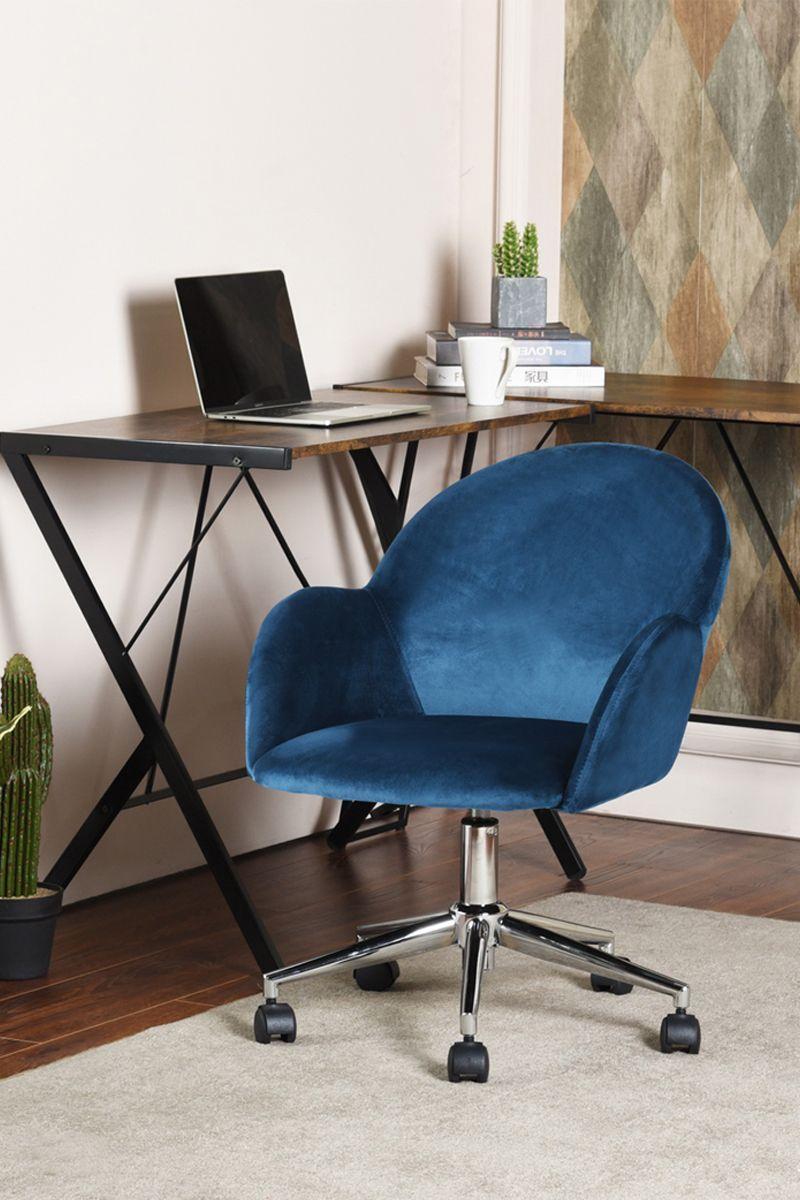 Silla Chiozza Oficina Terciopelo Azul-1