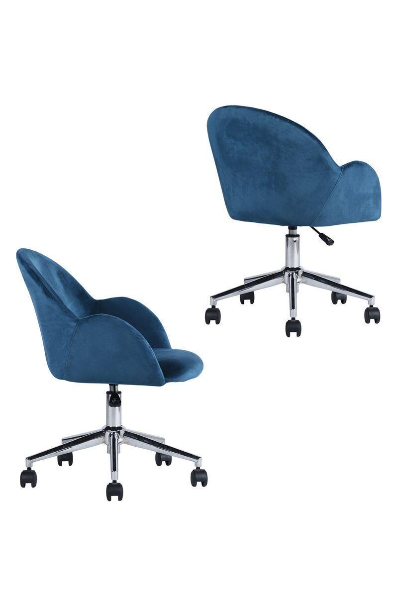 Silla Chiozza Oficina Terciopelo Azul-3