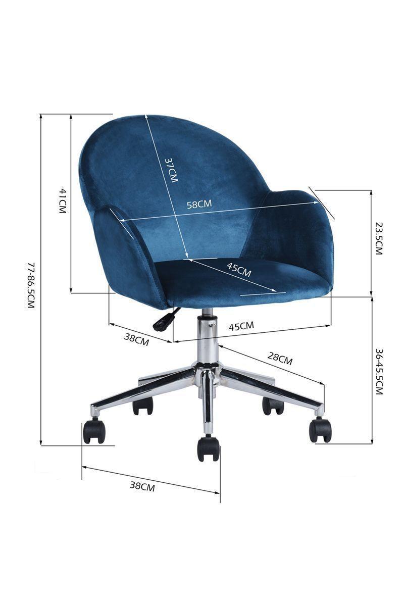 Silla Chiozza Oficina Terciopelo Azul-2