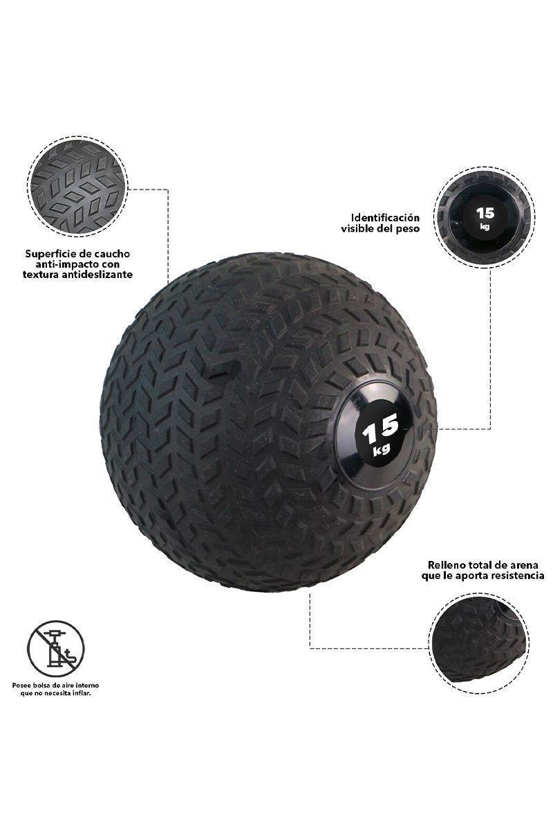 Slam Ball Pro Tire Medicinal 15 Kg Negro-3
