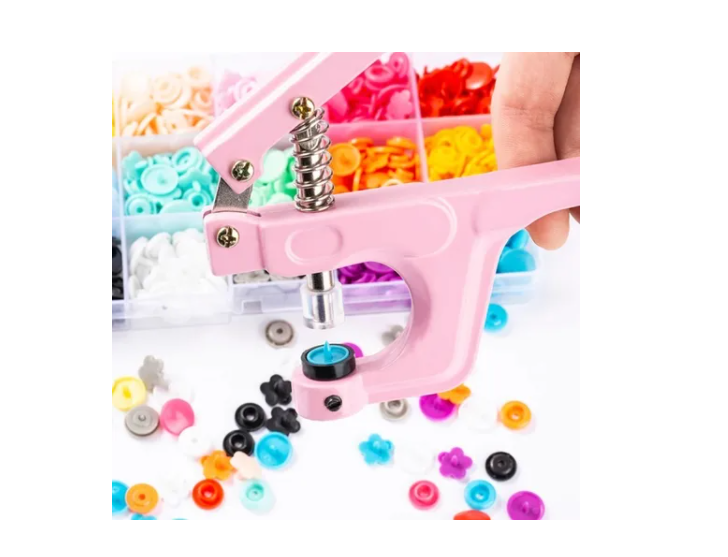 Pinza Remachadora Para Broches Plasticos Snap + 100 Broches-2
