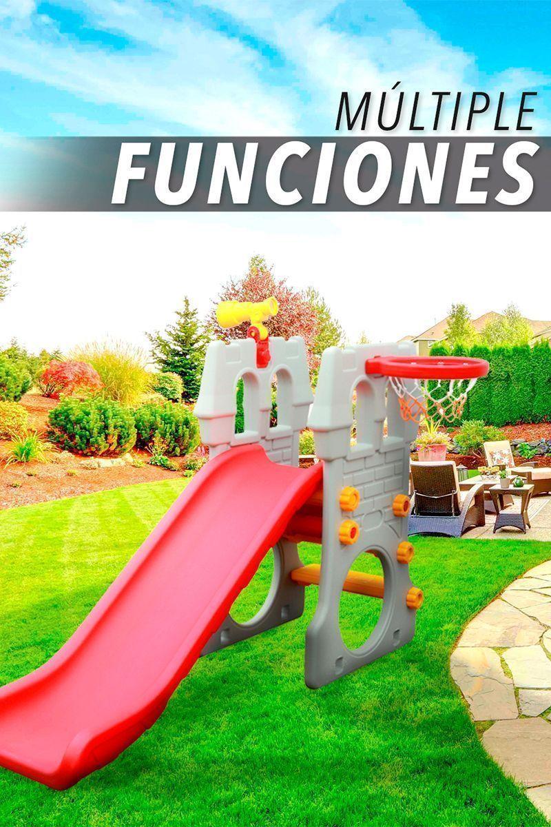 Castillo Resbalín Infantil Gris-5