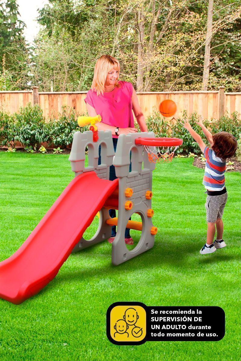 Castillo Resbalín Infantil Gris-1
