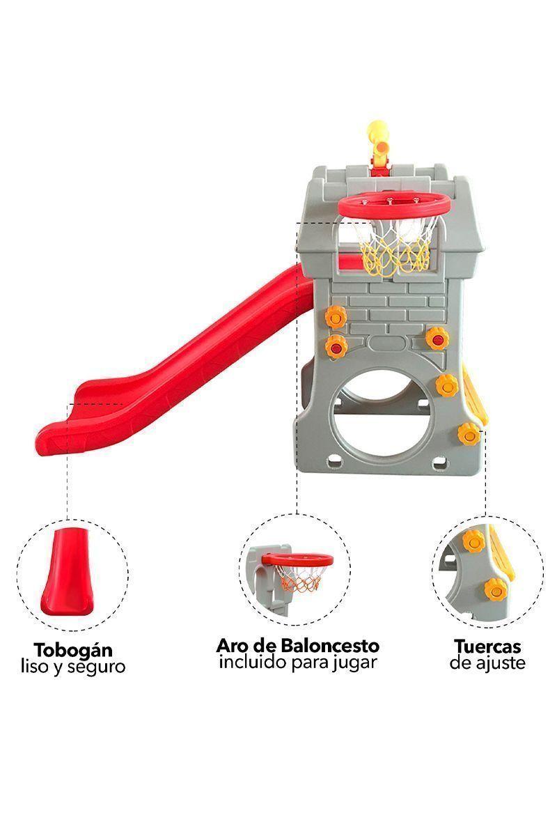 Castillo Resbalín Infantil Gris-3