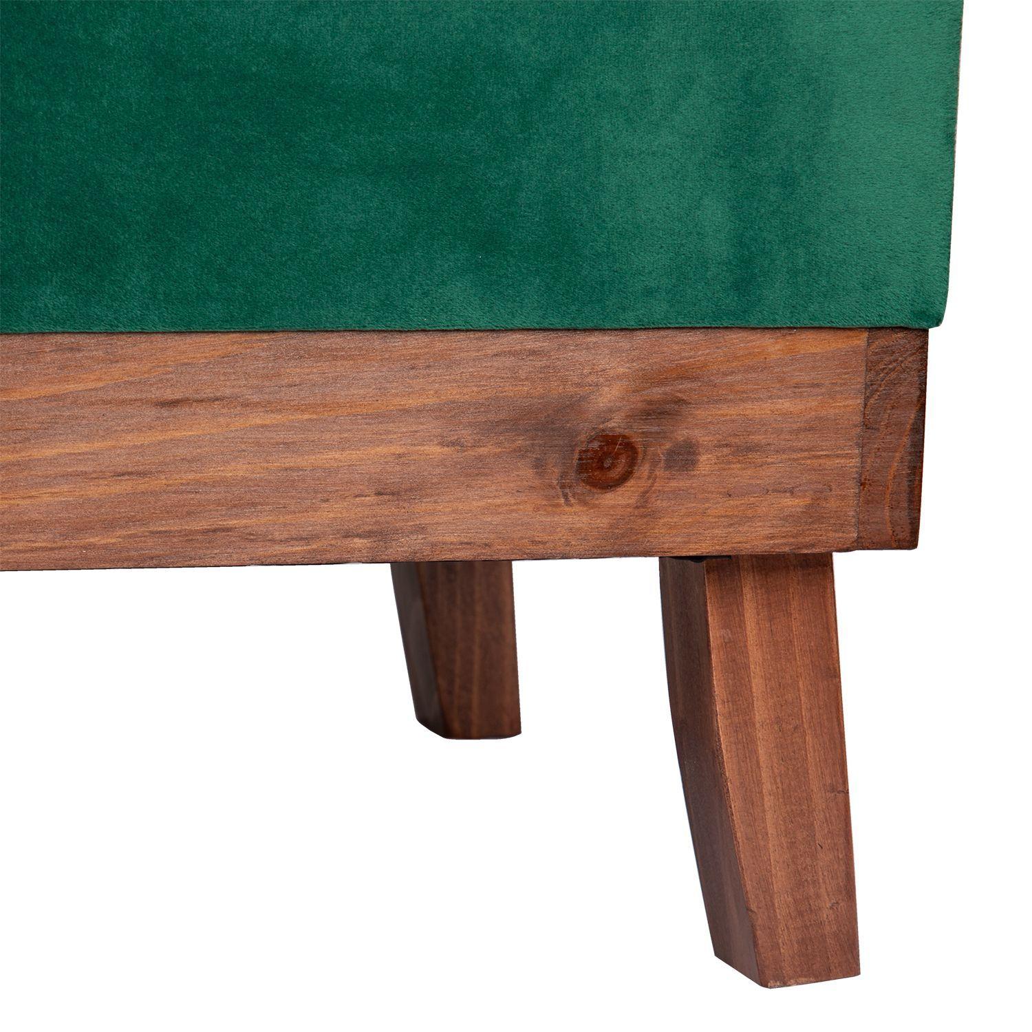 Banqueta con Baúl Incy Verde-Botella Felpa 120x40x50 cm Máxima Design-5