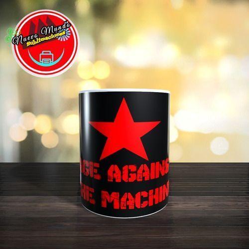 Taza Blanca De Rage Against The Machine Logo-0