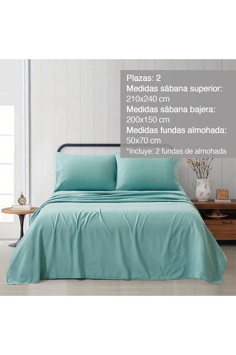 Sábanas de Microfibra Ellie 2 Pl Verde-1