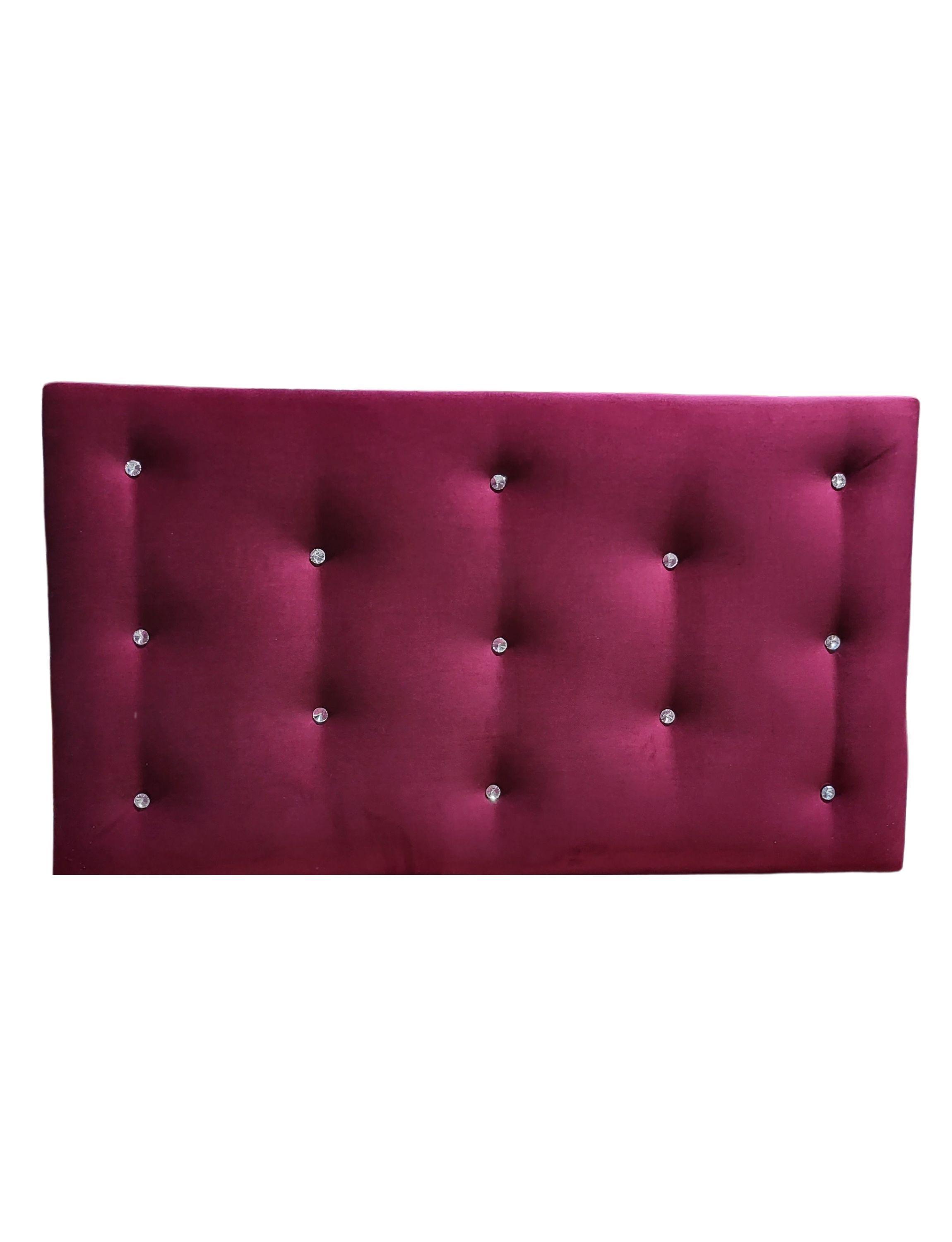 Respaldo 1.5 plazas Burdeo Felpa Botón Diamante Muebles Rimar-0